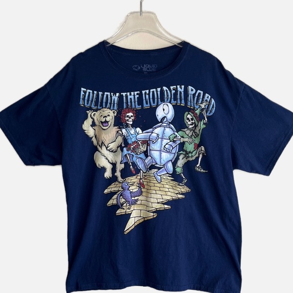 Grateful Dead Follow The Golden Road Tee in Navy XL - Picture 1 of 5